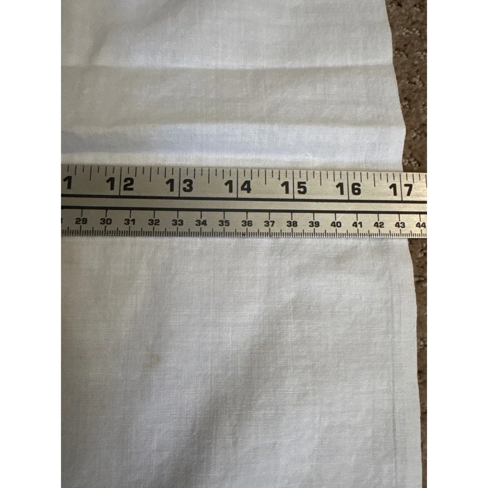Vintage Hand Embroidered Butterfly Linen Table Runner Yellow Crochet Lace 42x17